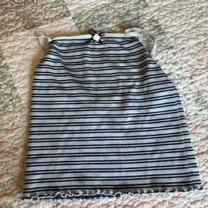 Blue Striped Pajama Lounge Top, Small, Out From Under